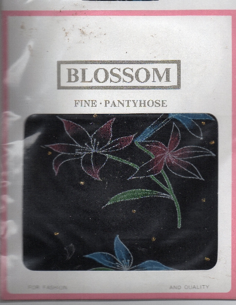 (image for) Blossom Fancy Legs Black Plain Knit Tights with Orchids